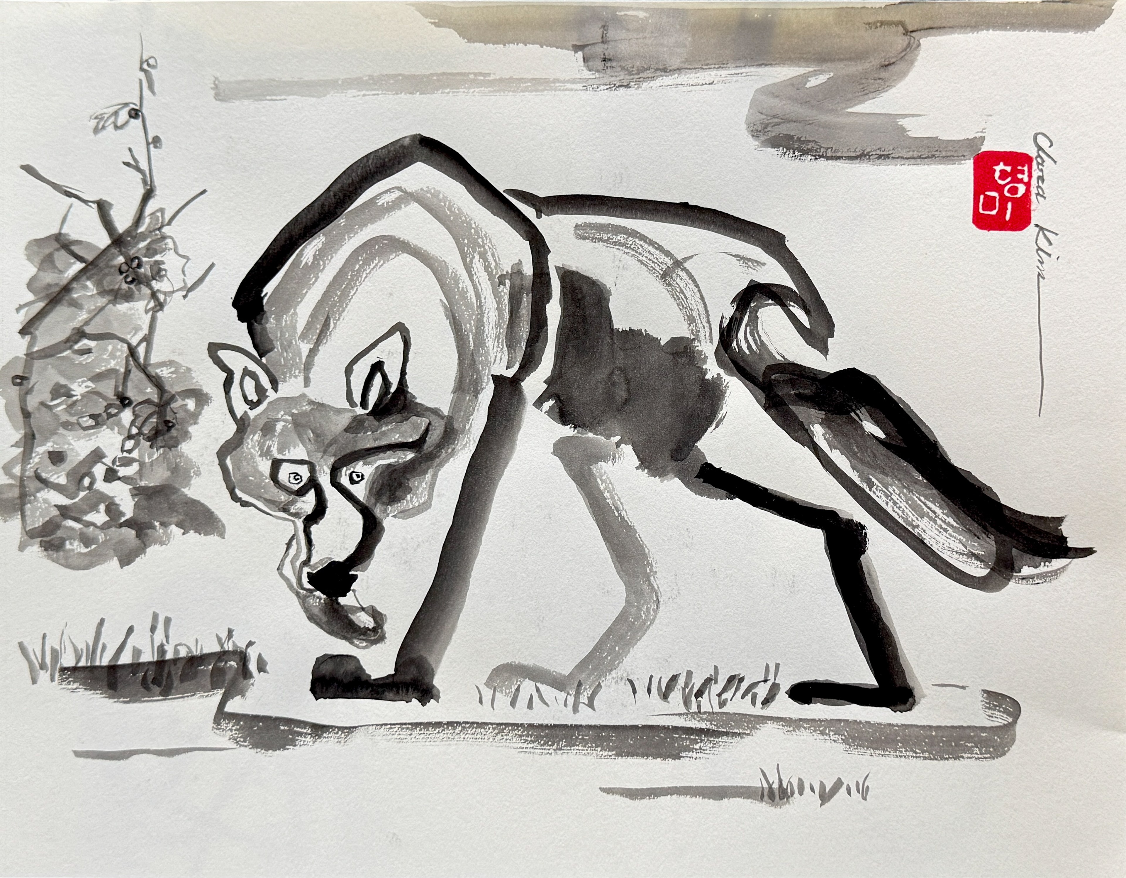 Wolf sketch on art paper